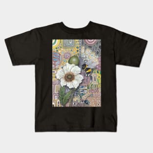 Bumblebee with White Poppy Kids T-Shirt